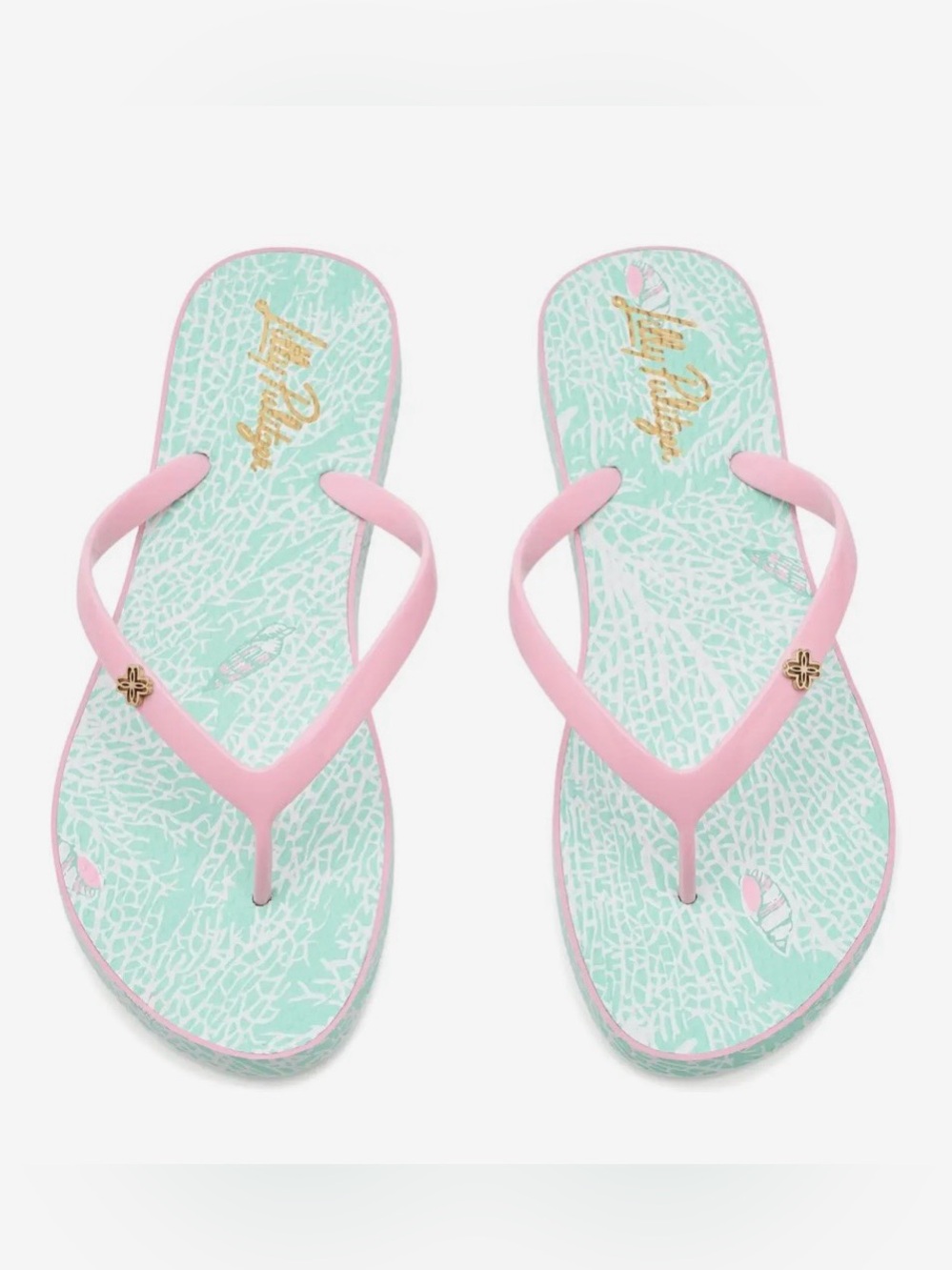 Lilly Pulitzer NWT mint Pool flip sandals women’s 5/6
